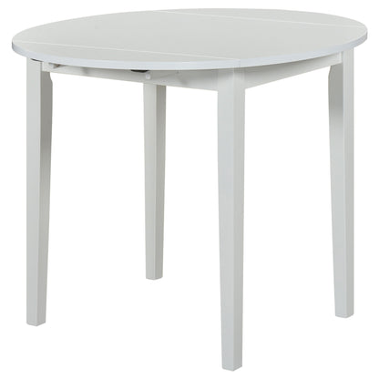 Ensemble de table à manger ronde à abattants Bucknell, 3 pièces, blanc