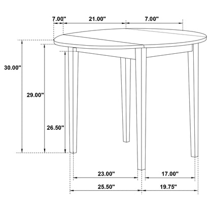 Ensemble de table à manger ronde à abattants Bucknell, 3 pièces, blanc