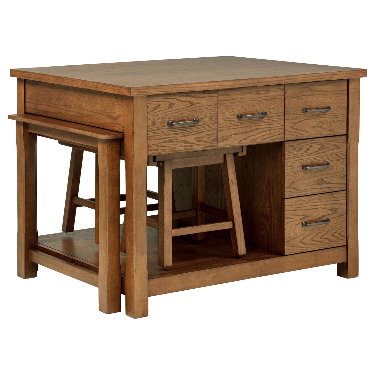 Îlot de cuisine 3 pièces Mayfair avec table extensible en chêne foncé