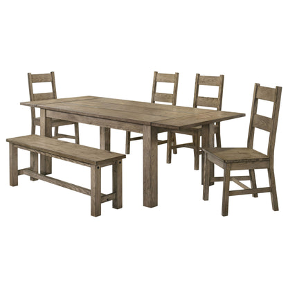Ensemble de salle à manger avec table extensible Cardova 6 pièces en chêne vigne
