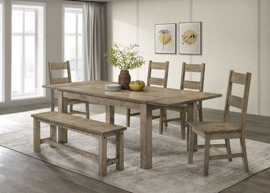 Ensemble de salle à manger avec table extensible Cardova 6 pièces en chêne vigne