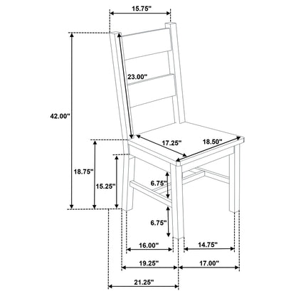 Chaises de salle à manger en bois massif Cardova, chêne vigne (lot de 2)