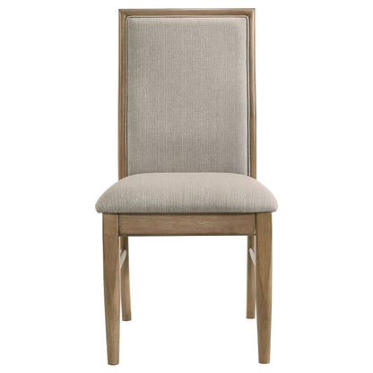 Ensemble de table à manger ronde Adina 5 pièces, marron clair vieilli