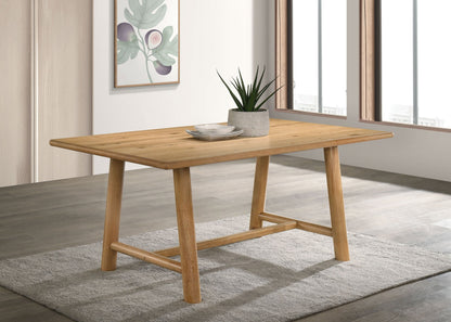 Table de salle à manger rectangulaire Duncan 71 pouces en bois de chêne délavé