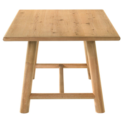 Ensemble de table à manger rectangulaire Duncan 7 pièces en bois de chêne lavé