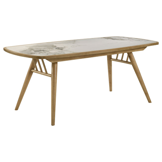 Table à manger rectangulaire Croyden 73 pouces, finition naturelle patinée