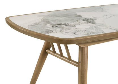 Table à manger rectangulaire Croyden 73 pouces, finition naturelle patinée