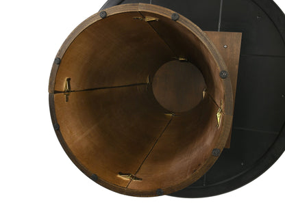Ensemble de table à manger ronde Franklin 5 pièces gris et chêne foncé