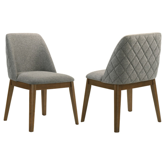 Chaise de salle à manger rembourrée Franklin grise (lot de 2)