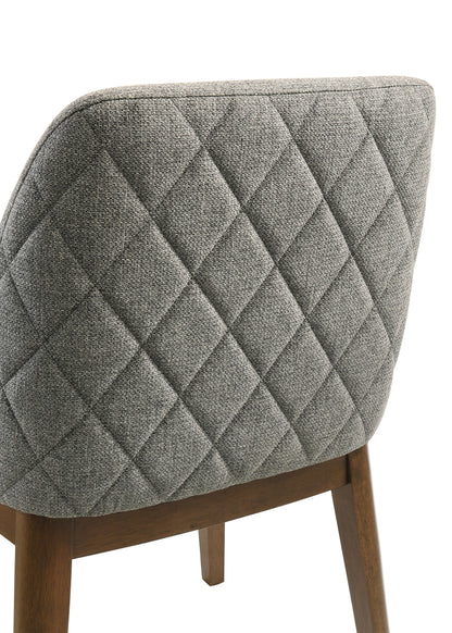 Ensemble de table à manger ronde Franklin 5 pièces gris et chêne foncé