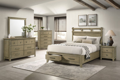 Ensemble de chambre à coucher 5 pièces Hazlewood avec lit Queen Size, chêne de vignoble