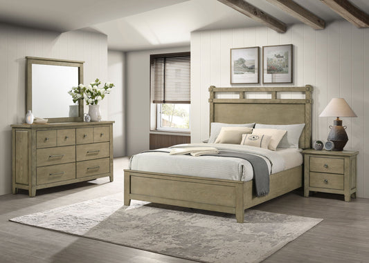 Ensemble de chambre à coucher Hazlewood 4 pièces avec lit Queen Size, chêne de vignoble