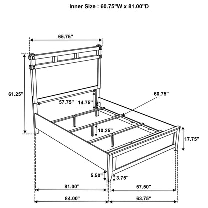 Ensemble de chambre à coucher Hazlewood 4 pièces avec lit Queen Size, chêne de vignoble