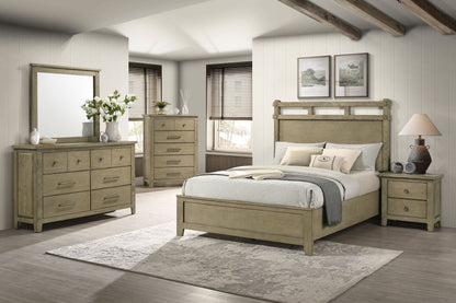 Ensemble de chambre à coucher 5 pièces Hazlewood avec lit Queen Size, chêne de vignoble