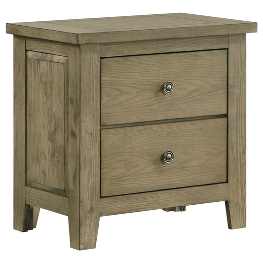 Table de chevet à 2 tiroirs Hazlewood en chêne de vigne