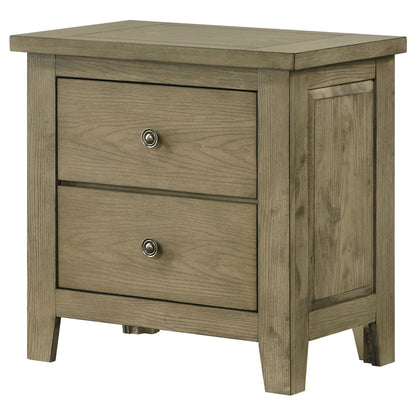 Table de chevet à 2 tiroirs Hazlewood en chêne de vigne
