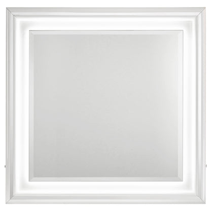 Miroir de commode Cassia blanc brillant