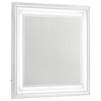 Miroir de commode Cassia blanc brillant