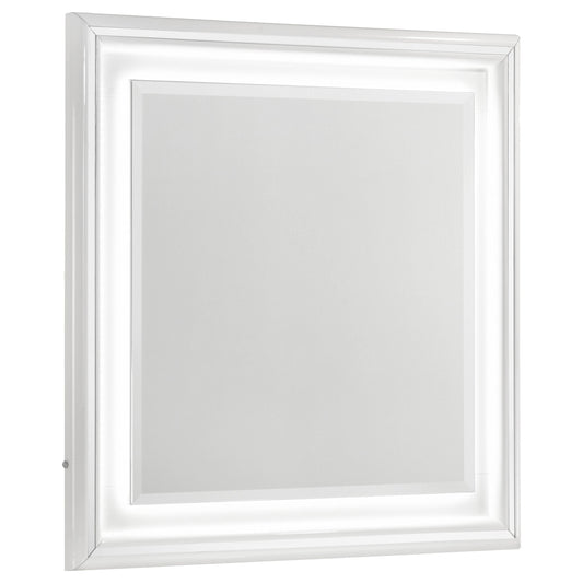 Miroir de commode Cassia blanc brillant