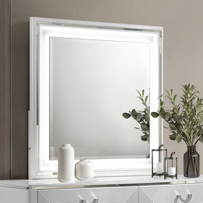 Miroir de commode Cassia blanc brillant