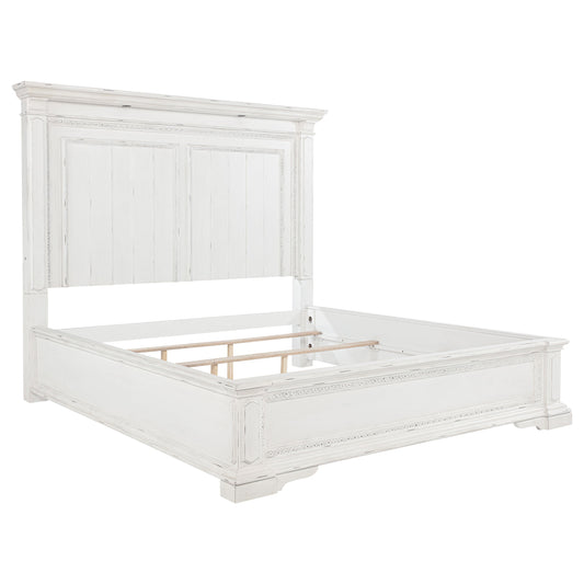 Lit à panneau lumineux LED McKinney Eastern King, blanc vintage