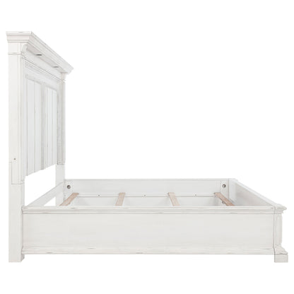 Lit à panneau lumineux LED McKinney Eastern King, blanc vintage