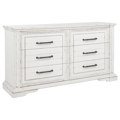 Ensemble de chambre à coucher McKinney 4 pièces avec lit king size Eastern, blanc vintage