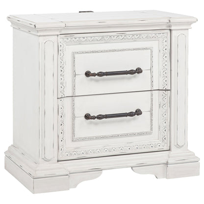 Ensemble de chambre à coucher McKinney 5 pièces avec lit king size Eastern, blanc vintage