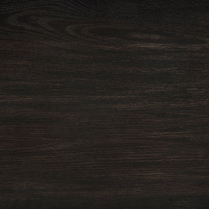 Table de chevet Leandro à 2 tiroirs avec port USB et LED, noir bruni