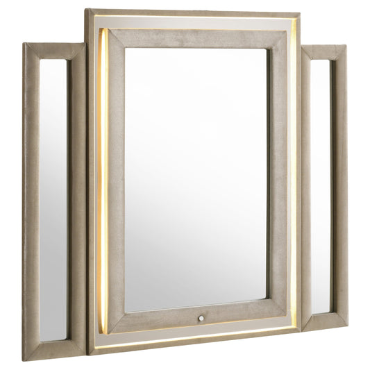 Miroir de coiffeuse LED Lorient Ivoire et Camel