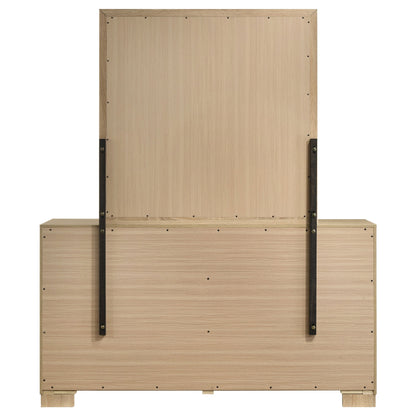 Commode de chambre Arielle à 6 tiroirs avec miroir en chêne clair