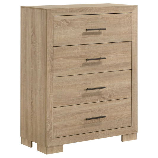 Commode de chambre à 4 tiroirs Arielle en chêne clair
