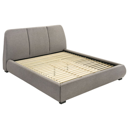 Lit plateforme king-size rembourré Mokena de 46 pouces, couleur taupe