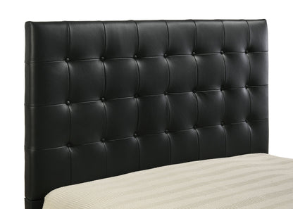 Lit plateforme Medley en cuir véritable noir style oriental King