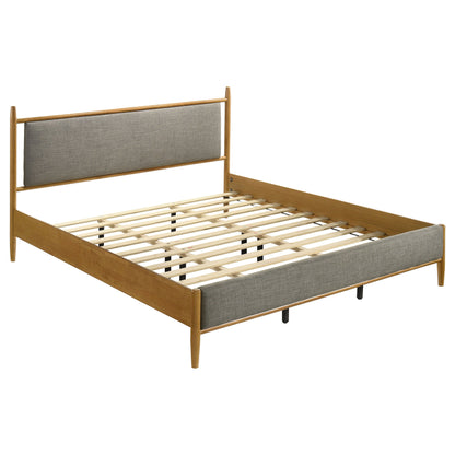 Lit plateforme Mason de 46 pouces, style king size, brun clair