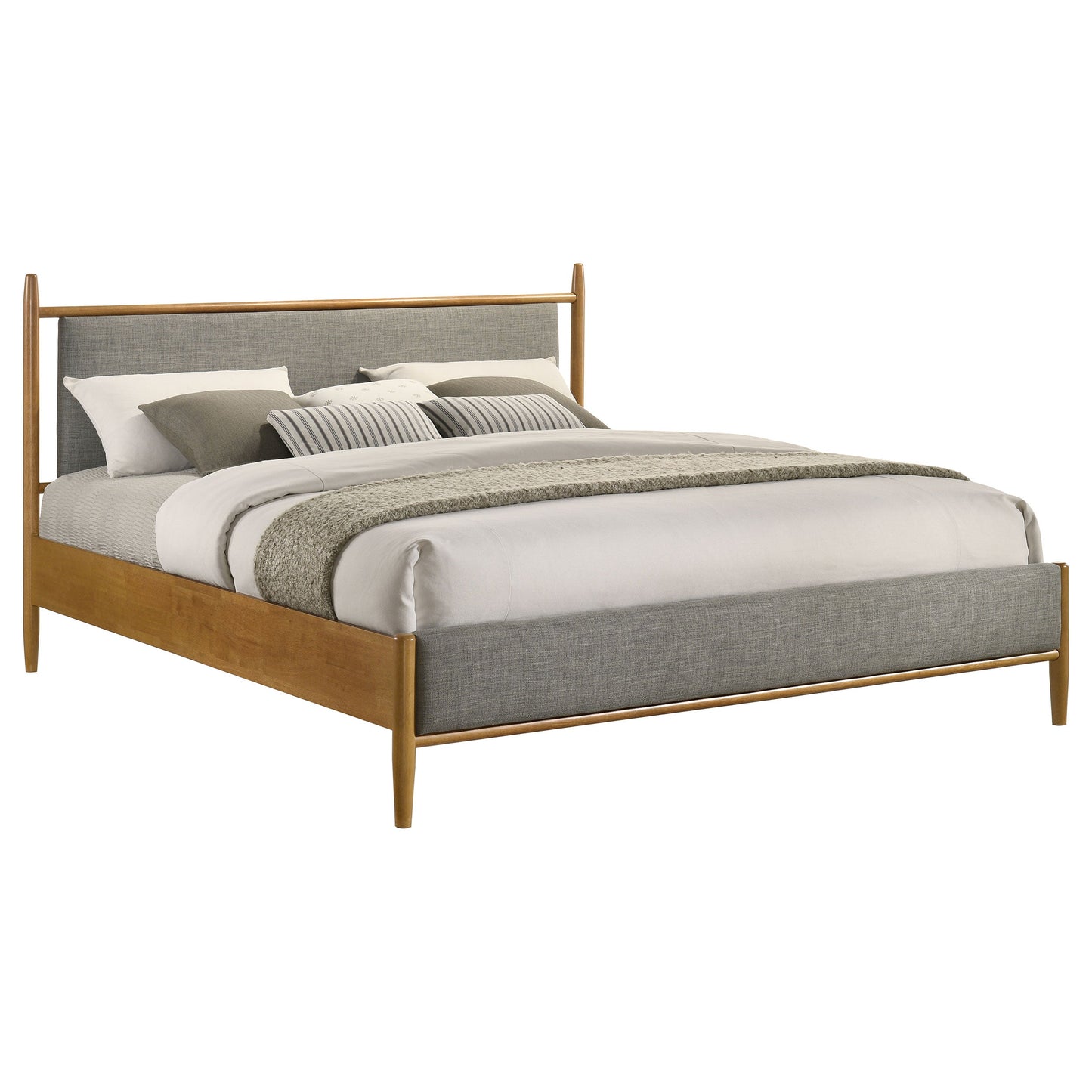 Lit plateforme Mason de 46 pouces, style king size, brun clair