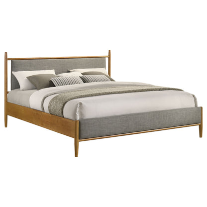 Lit plateforme Mason de 46 pouces, style king size, brun clair