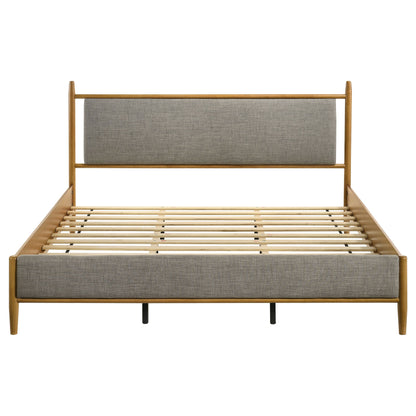 Lit plateforme Mason de 46 pouces, style king size, brun clair