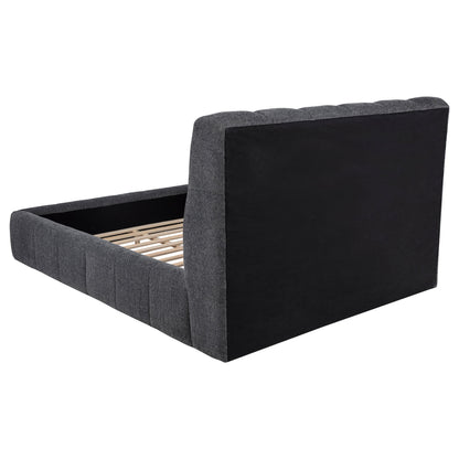 Lit plateforme King size rembourré Nollet de 48 pouces, gris