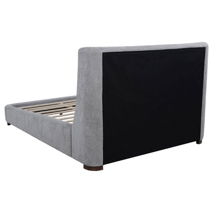 Lit plateforme capitonné Rennes, style king-size oriental, gris