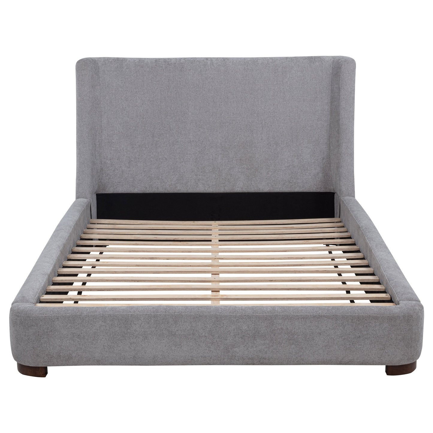Lit plateforme capitonné Rennes, style king-size oriental, gris