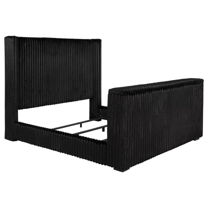Lit télé rembourré Centergrove Eastern King Wingback noir
