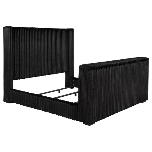 Lit télé rembourré Centergrove Eastern King Wingback noir