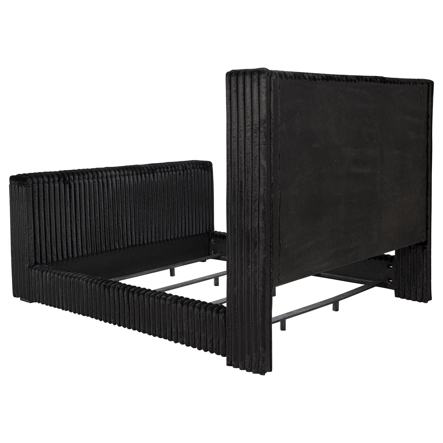 Lit télé rembourré Centergrove Eastern King Wingback noir