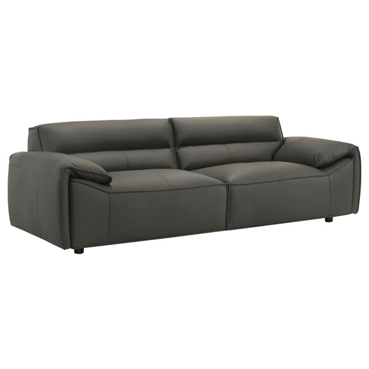 Canapé rembourré en cuir pleine fleur Buxton Graphite