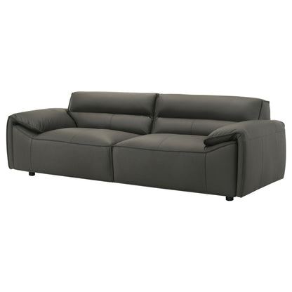 Canapé rembourré en cuir pleine fleur Buxton Graphite