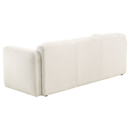 Canapé à accoudoirs ronds rembourré en tissu Dorset blanc