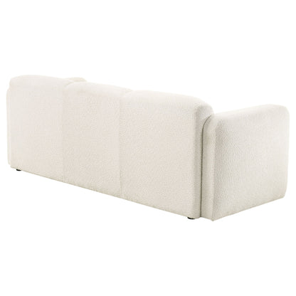 Canapé à accoudoirs ronds rembourré en tissu Dorset blanc