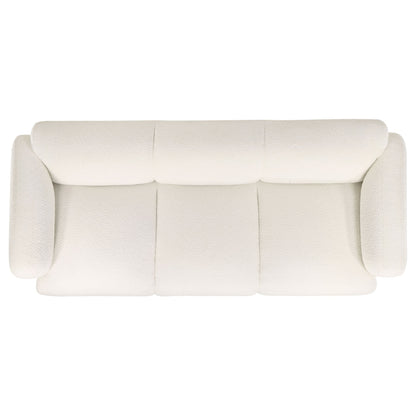 Canapé à accoudoirs ronds rembourré en tissu Dorset blanc