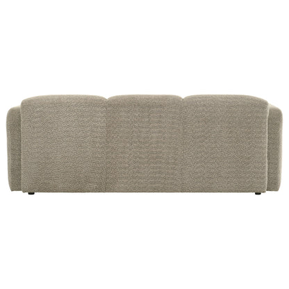 Canapé à accoudoirs ronds rembourré en tissu Dorset marron